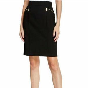 CARMEN MARC VALVO Ponte Knit Skirt in Black Size XL NWT